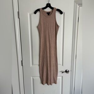 Rachel Zoe Sleeveless Tan Knit Ribbed Dress